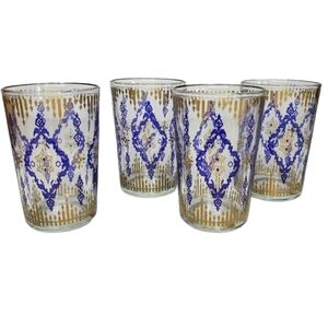 Vintage Mid Century Modern Moroccan Boho Juice Glasses Set Of 4